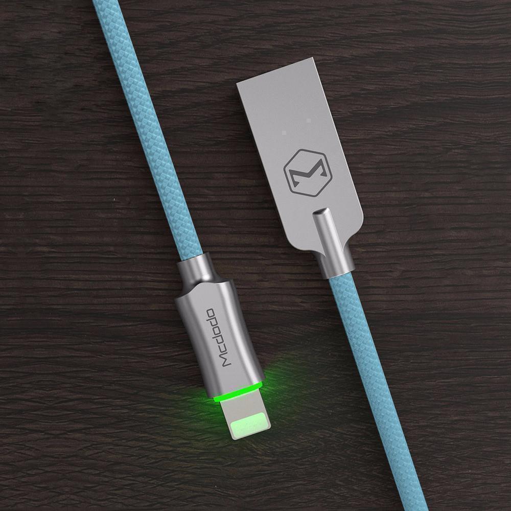 MCDODO Lightning Bolt - Smart Braided Charging Cable - 6FT - RAPBLUE