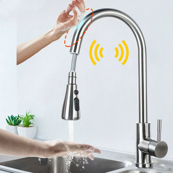 Kitchen Faucets - Smart Touch Sensor Kitchen Faucet With Pull Down Sprayer - RAPBLUE