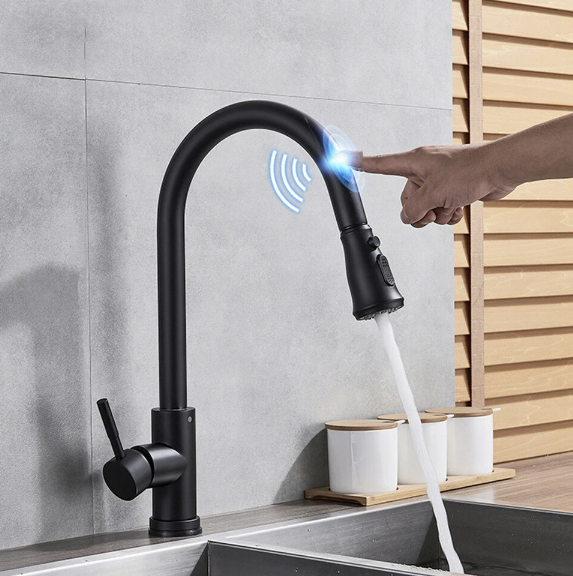 Kitchen Faucets - Smart Touch Sensor Kitchen Faucet With Pull Down Sprayer - RAPBLUE