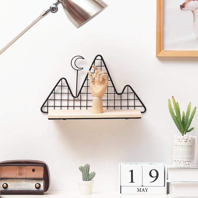 Nordic/Scandinavian Wall Shelf with Mountains - RAPBLUE