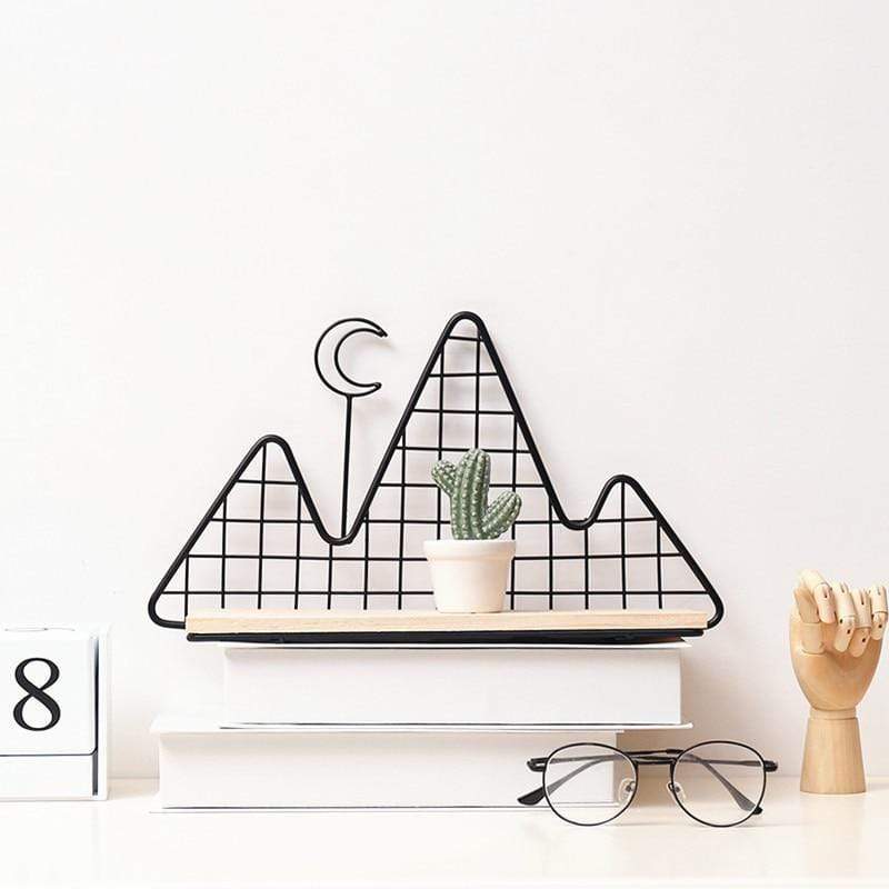 Nordic/Scandinavian Wall Shelf with Mountains - RAPBLUE