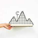 Nordic/Scandinavian Wall Shelf with Mountains - RAPBLUE