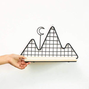Nordic/Scandinavian Wall Shelf with Mountains - RAPBLUE