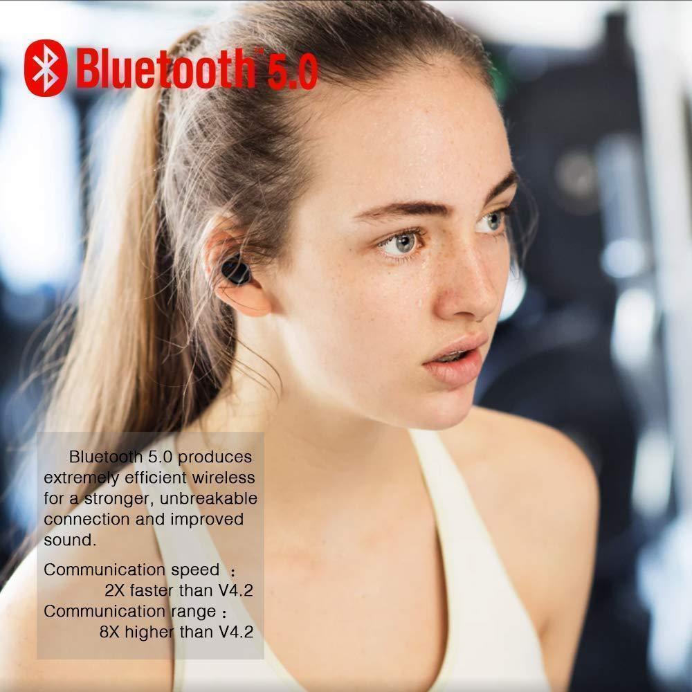 TWS True Wireless Bluetooth 5.0 Earbuds Waterproof Sport Touch Control Noise Cancelling Earphones - RAPBLUE