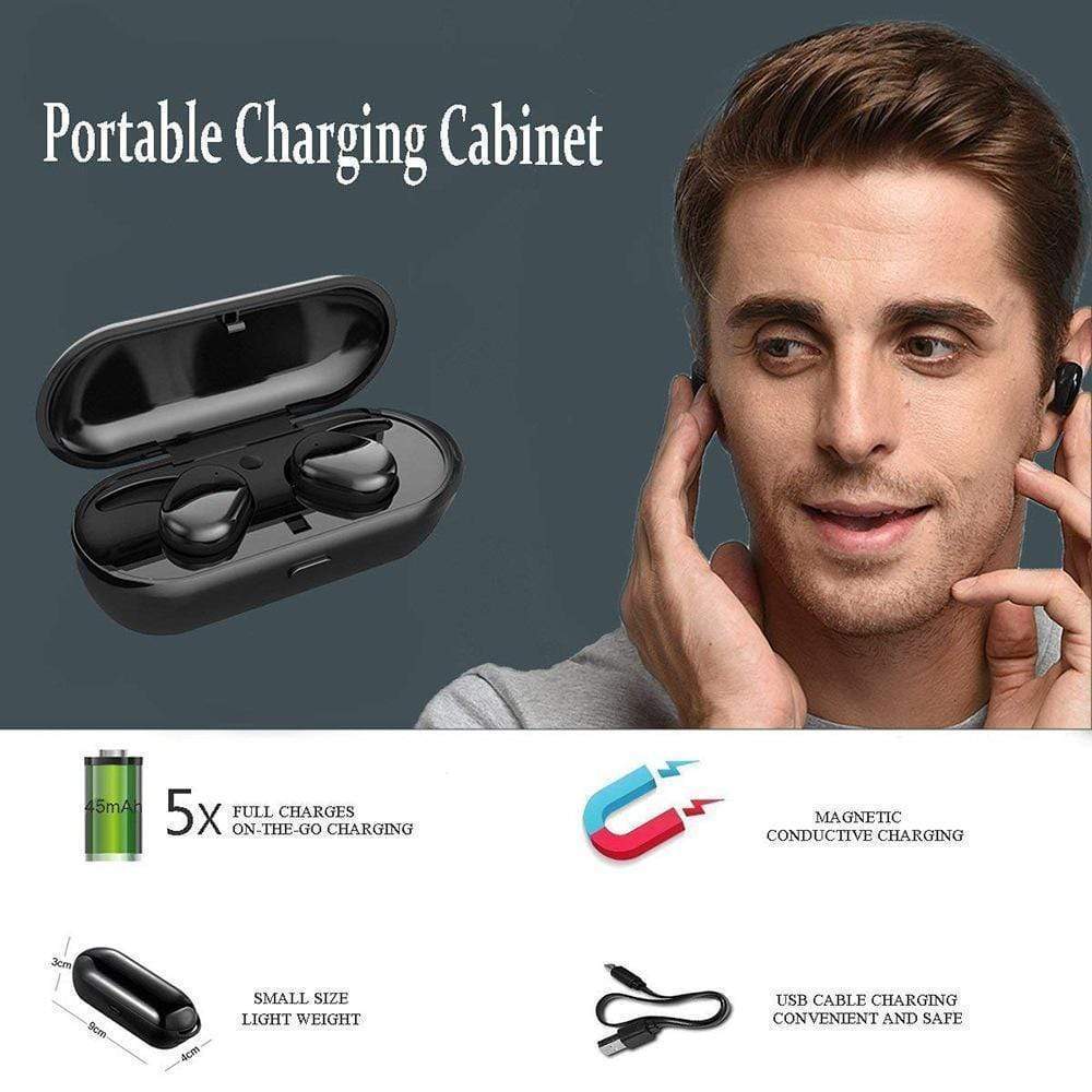 TWS True Wireless Bluetooth 5.0 Earbuds Waterproof Sport Touch Control Noise Cancelling Earphones - RAPBLUE