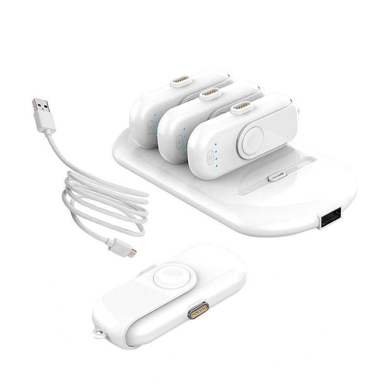 Portable Power Bank Charger - 4 Mini Magnetic Charging Packs with Charging Station Stand-Alone Powerbank for iPhone Android - RAPBLUE