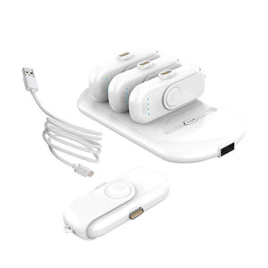 Portable Power Bank Charger - 4 Mini Magnetic Charging Packs with Charging Station Stand-Alone Powerbank for iPhone Android - RAPBLUE