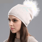 The Coco Fur Pompom Beanie - RAPBLUE