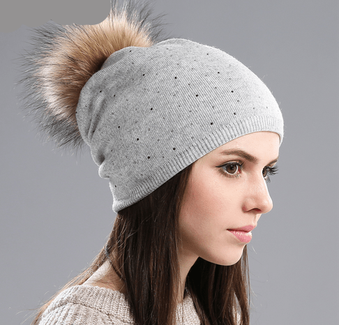 The Coco Fur Pompom Beanie - RAPBLUE
