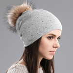 The Coco Fur Pompom Beanie - RAPBLUE