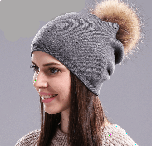 The Coco Fur Pompom Beanie - RAPBLUE