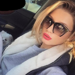 Half Rim Cat Eye Sunglasses - RAPBLUE