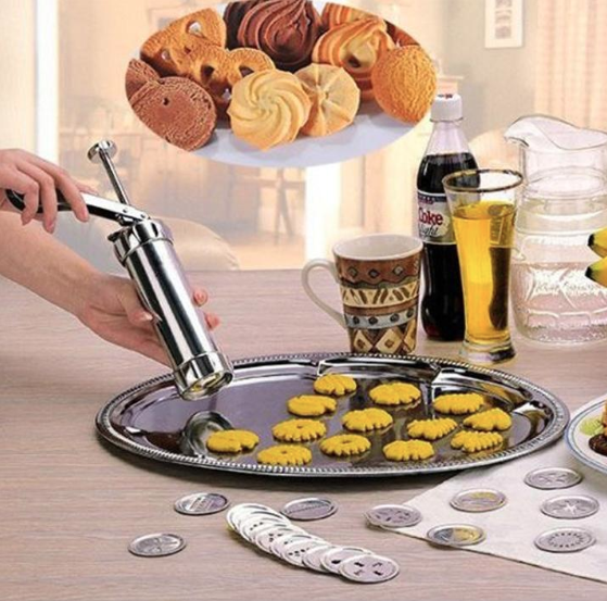Cookie Press Biscuit Cutter Set (20 Molds & 4 Nozzles) - RAPBLUE