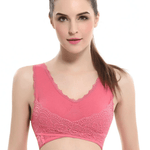 THE GENTLE BRA - FRONT CROSS SIDE-BUCKLE LACE WIRELESS LIFT BRA - RAPBLUE