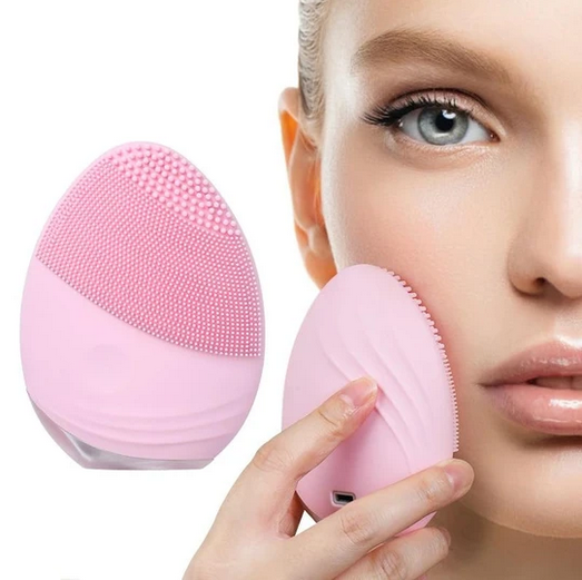 Facial Cleansing Brush, Exfoliating Face Brush Sonic Cleansing Silicone Waterproof Anti-Aging Massager - RAPBLUE