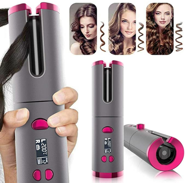 Hair Curler Cordless Hair Waver Curling Iron LCD Styling - RAPBLUE