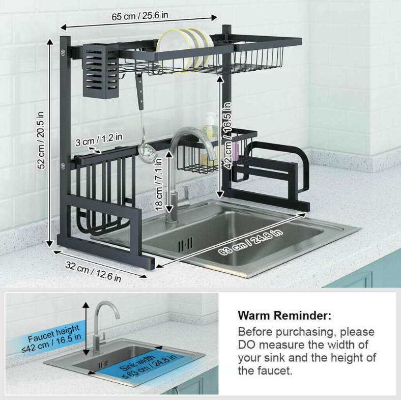 2-Tier Kitchen Dish Drainer Rack - RAPBLUE