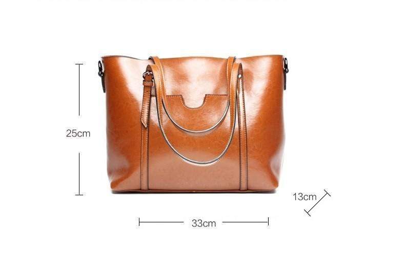 Women Genuine Leather Top Handle Satchel Daily Work Tote Shoulder Bag Large Capacity - RAPBLUE