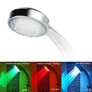 Color Changing LED Shower Head ( No Battery / No Electricity Needed ) - RAPBLUE