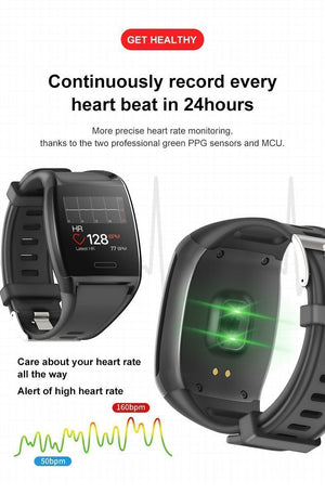 HD Screen Smartwatch Heart Rate Blood Pressure Oxygen Monitor Stopwatch Multi-Sport Smart Watch For Android iOS - RAPBLUE