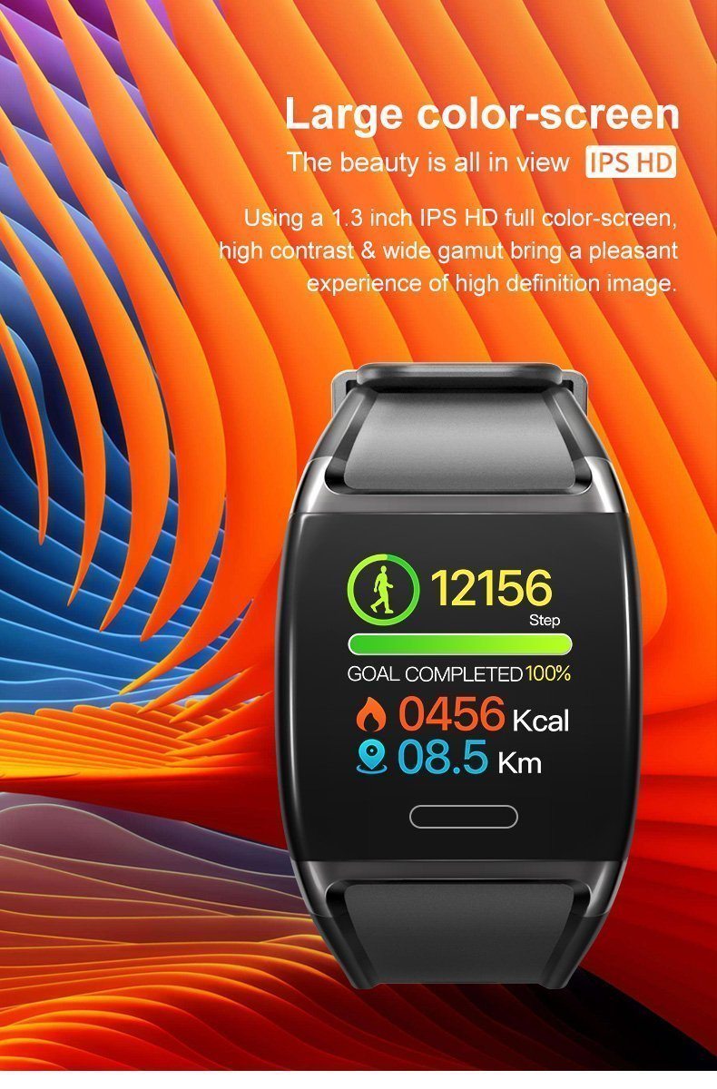 HD Screen Smartwatch Heart Rate Blood Pressure Oxygen Monitor Stopwatch Multi-Sport Smart Watch For Android iOS - RAPBLUE