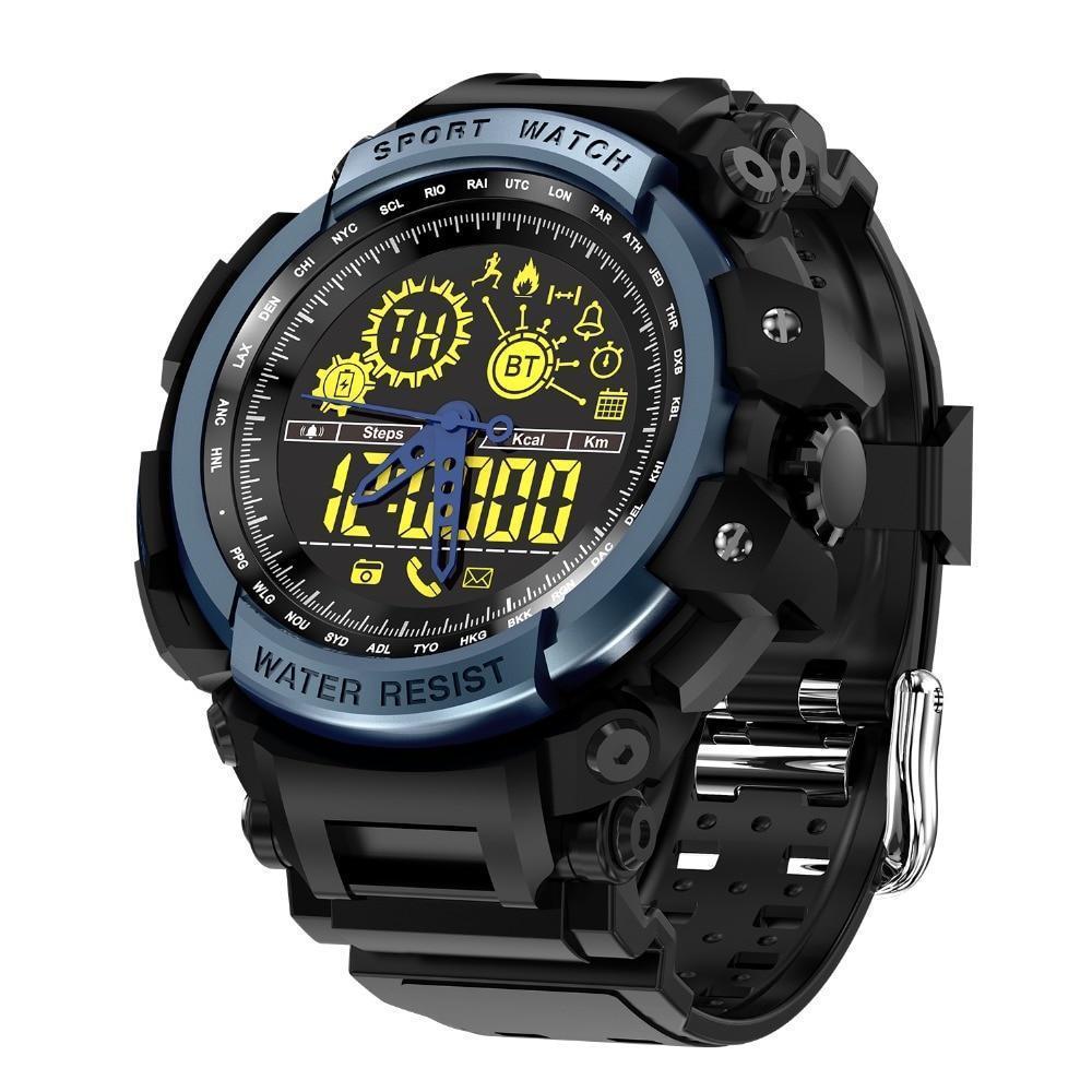 New Rugged Fitness Smartwatch Passometer Smart Clock Waterproof Watch Activities tracker for iPhone Android Phones - RAPBLUE