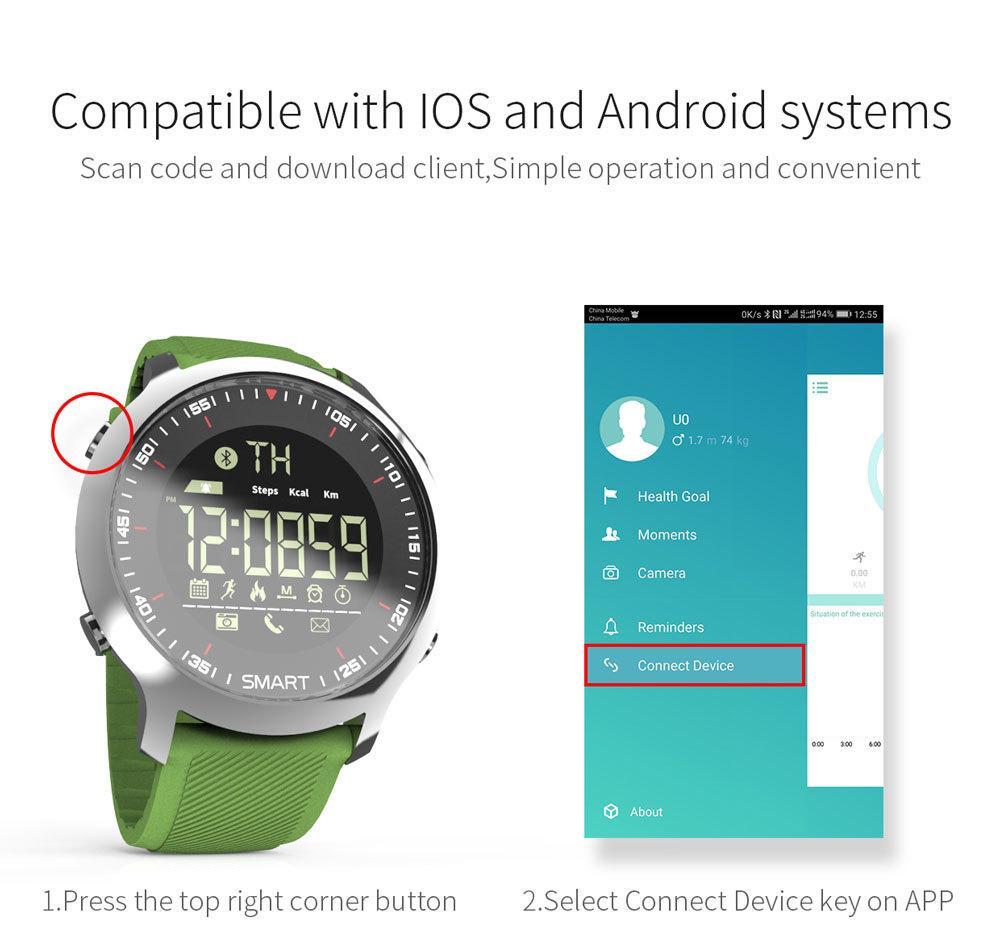 New IP67 Waterproof Smartwatch Support Call and SMS Alert & Sports Activities Tracker Wristwatch for IOS Android Phones - RAPBLUE