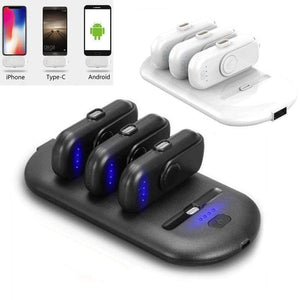 Portable Power Bank Charger - 4 Mini Magnetic Charging Packs with Charging Station Stand-Alone Powerbank for iPhone Android - RAPBLUE