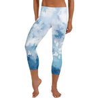 High Waisted Capri Yoga Leggings - SKY - RAPBLUE