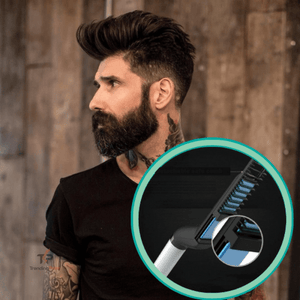 Beard Straightener Comb Men Hair Straightening Electric Tool - RAPBLUE