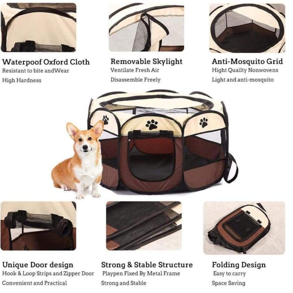 In-Door Dog Portable Playpen - RAPBLUE