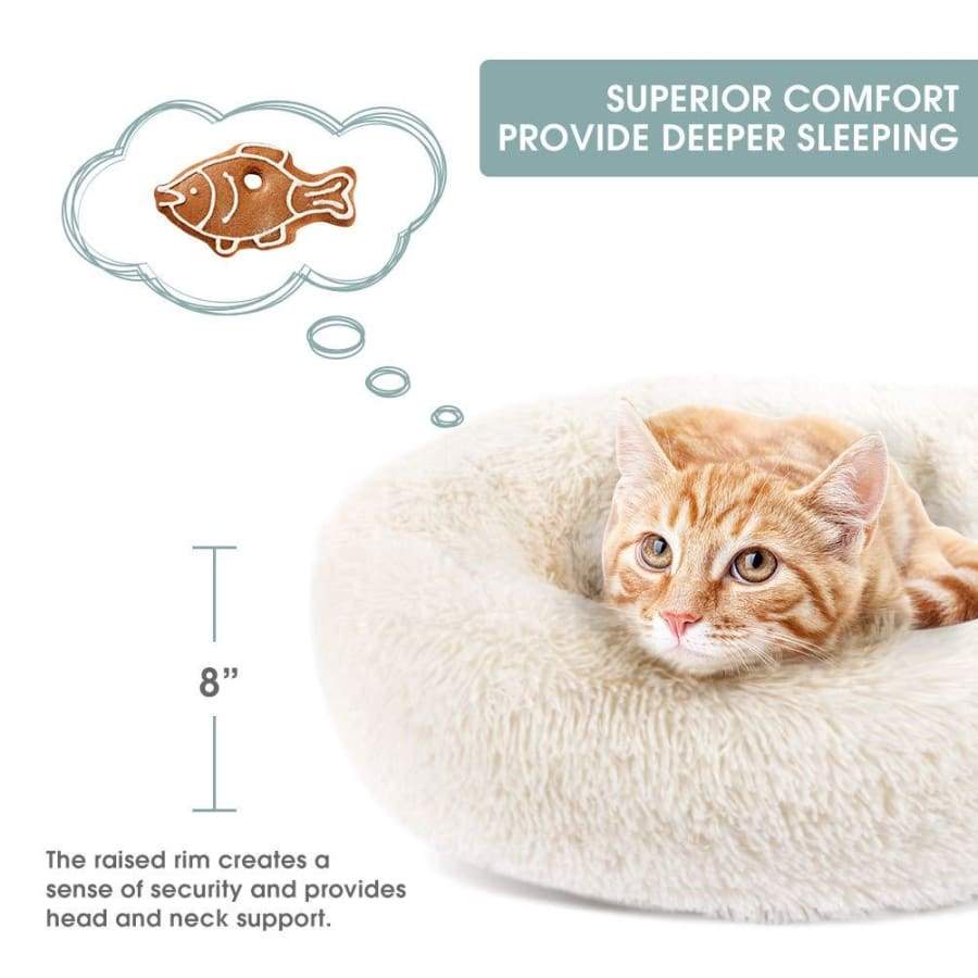 Round & Raised Cat Marshmallow Bed - RAPBLUE