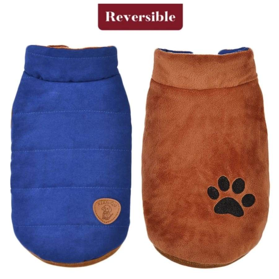 Warm Reversible Dog Winter Coat - RAPBLUE