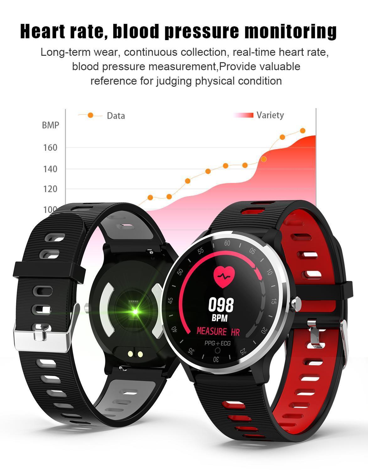 New Heart Rate Monitor Blood Pressure Fitness Tracker Sport Smartwatch For iPhone Androids - RAPBLUE