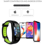 New IP68 Waterproof Fitness Bracelet Blood Pressure Monitor Sleep Tracker Pedometer Smartwatch - RAPBLUE