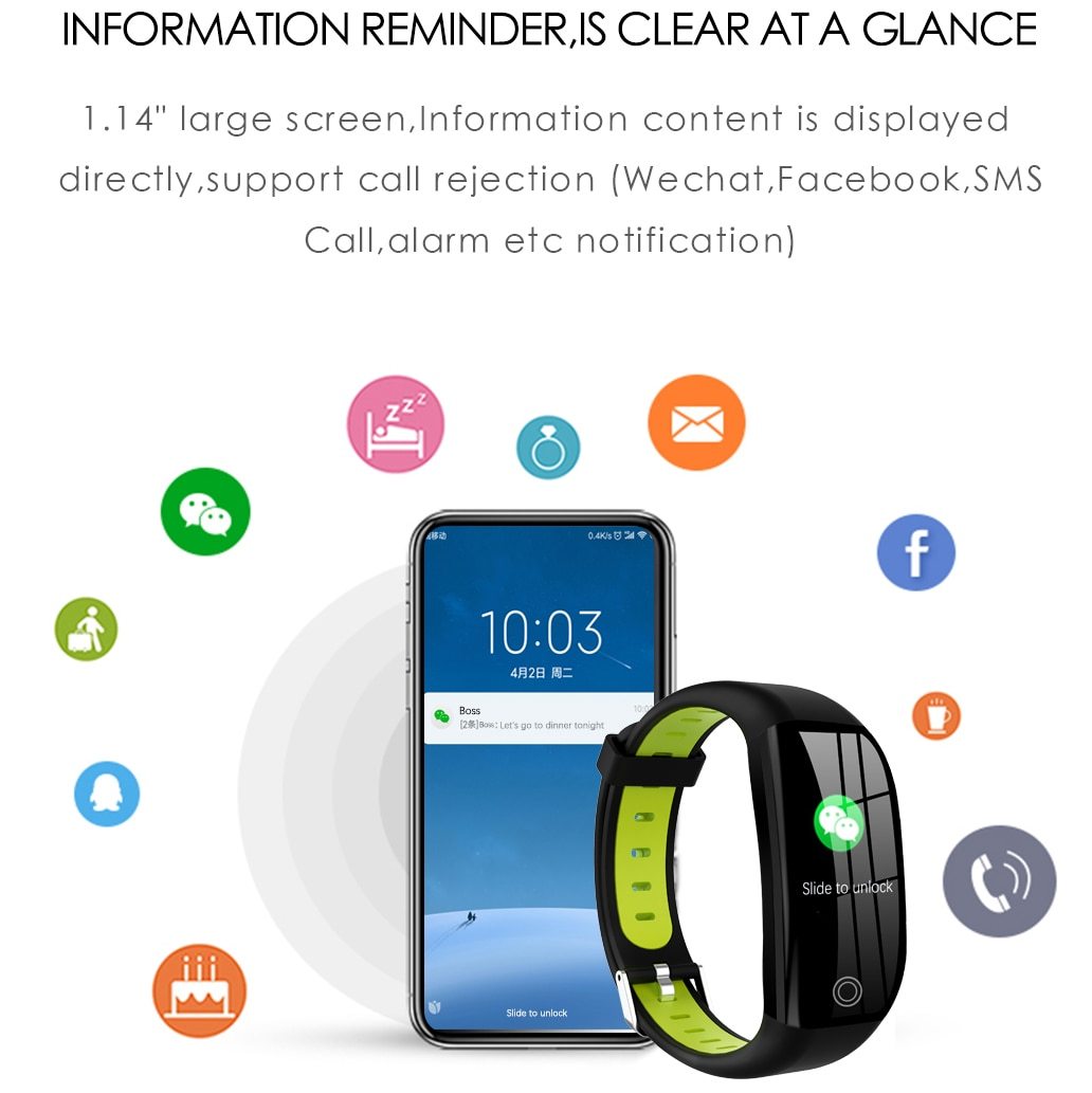 New IP68 Waterproof Fitness Bracelet Blood Pressure Monitor Sleep Tracker Pedometer Smartwatch - RAPBLUE