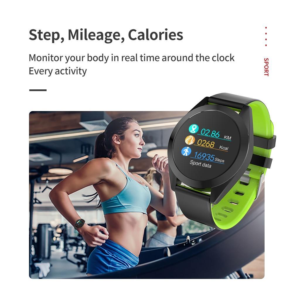 Inch Sport IP67 Waterproof Heart Rate Blood Pressure Sleep Monitor Pedometer Smartwatch - RAPBLUE