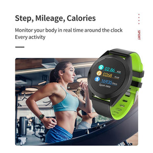 Inch Sport IP67 Waterproof Heart Rate Blood Pressure Sleep Monitor Pedometer Smartwatch - RAPBLUE