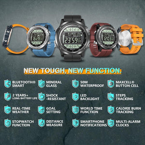 New Water Resistant Rugged Outdoor Smartwatch Real-time Weather Calorie Fitness Tracker - RAPBLUE