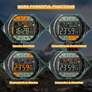 New Water Resistant Rugged Outdoor Smartwatch Real-time Weather Calorie Fitness Tracker - RAPBLUE