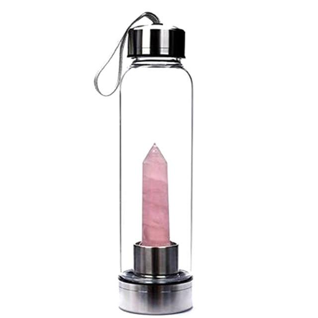 Natural Crystal Quartz Point Healing Water Bottle - RAPBLUE