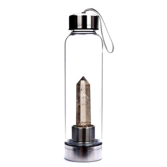 Natural Crystal Quartz Point Healing Water Bottle - RAPBLUE