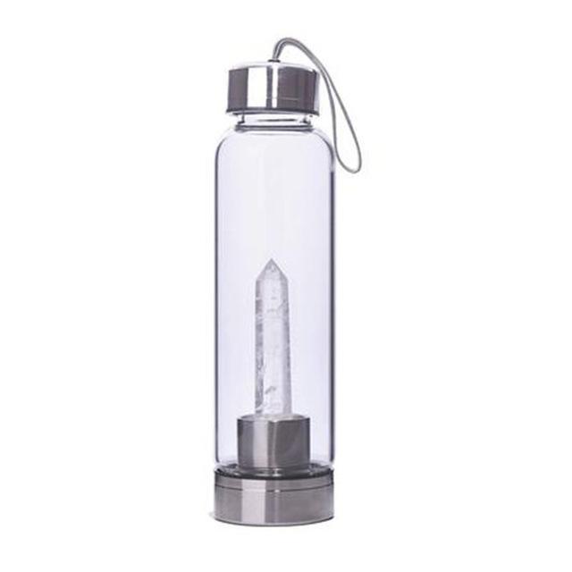 Natural Crystal Quartz Point Healing Water Bottle - RAPBLUE