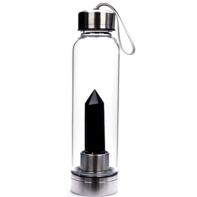 Natural Crystal Quartz Point Healing Water Bottle - RAPBLUE