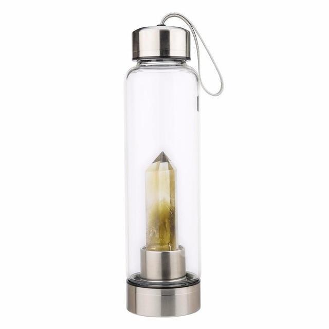 Natural Crystal Quartz Point Healing Water Bottle - RAPBLUE