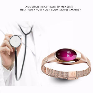 New Ladies Heart Rate Monitor Pedometer Fitness Tracker Smart Watch For Android IOS - RAPBLUE