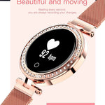 New IP68 Waterproof Heart Rate Blood Pressure Monitor Pedometer Calorie Smartwatch For Women Ladies - RAPBLUE