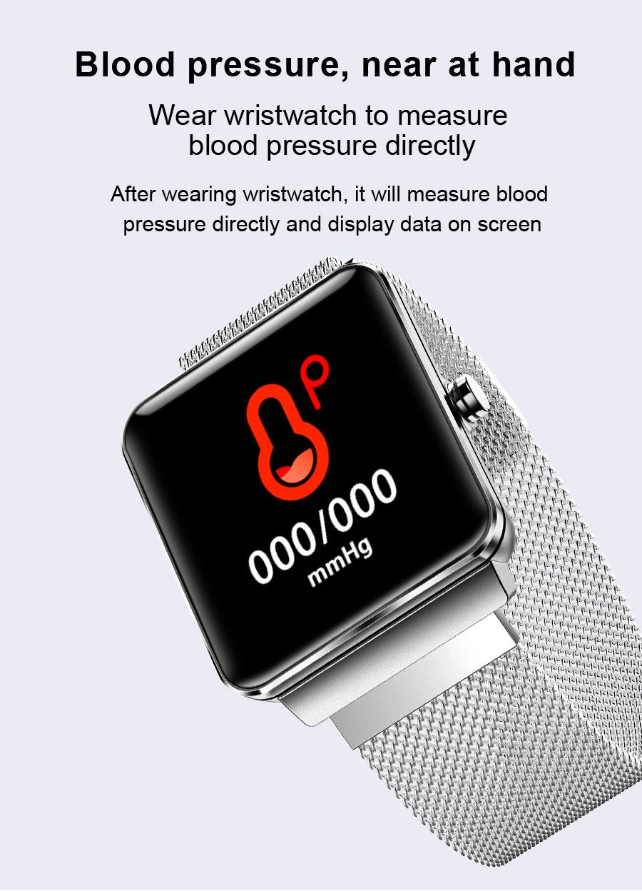 New IP68 Waterproof Step Heart Rate Blood Pressure Tracker Sport Fitness Smartwatch For iPhone Android - RAPBLUE