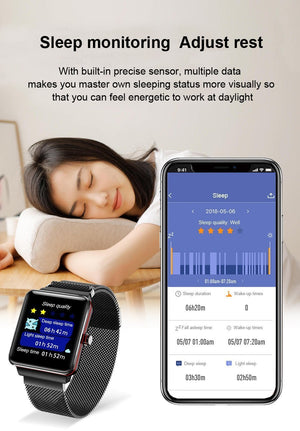 New IP68 Waterproof Step Heart Rate Blood Pressure Tracker Sport Fitness Smartwatch For iPhone Android - RAPBLUE