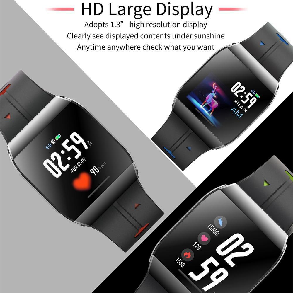 New IP68 Waterproof Heart Rate Monitor Weather Forecast Activity Fitness Tracker Sport Smartwatch - RAPBLUE